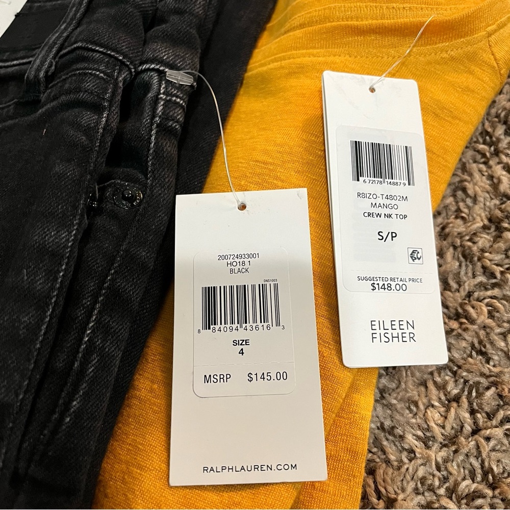 Mystery Outfit - sz Small Eileen Fisher top and size 4 Lauren Ralph Lauren jeans
